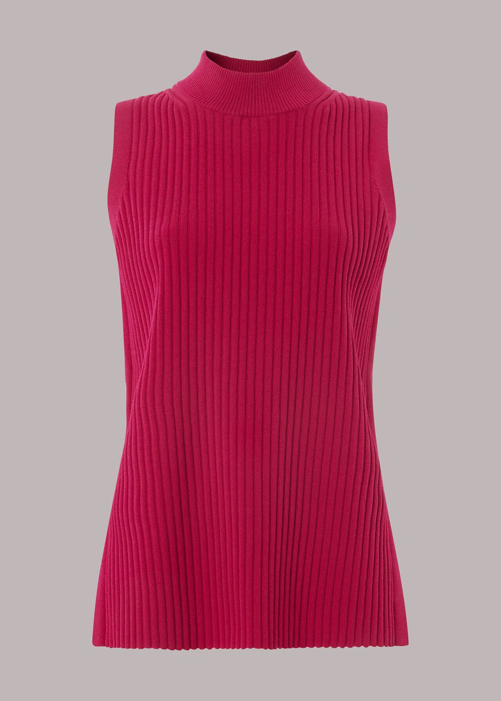 Whistles High Neck Rib Knitwear Pink | US-97048LMNO