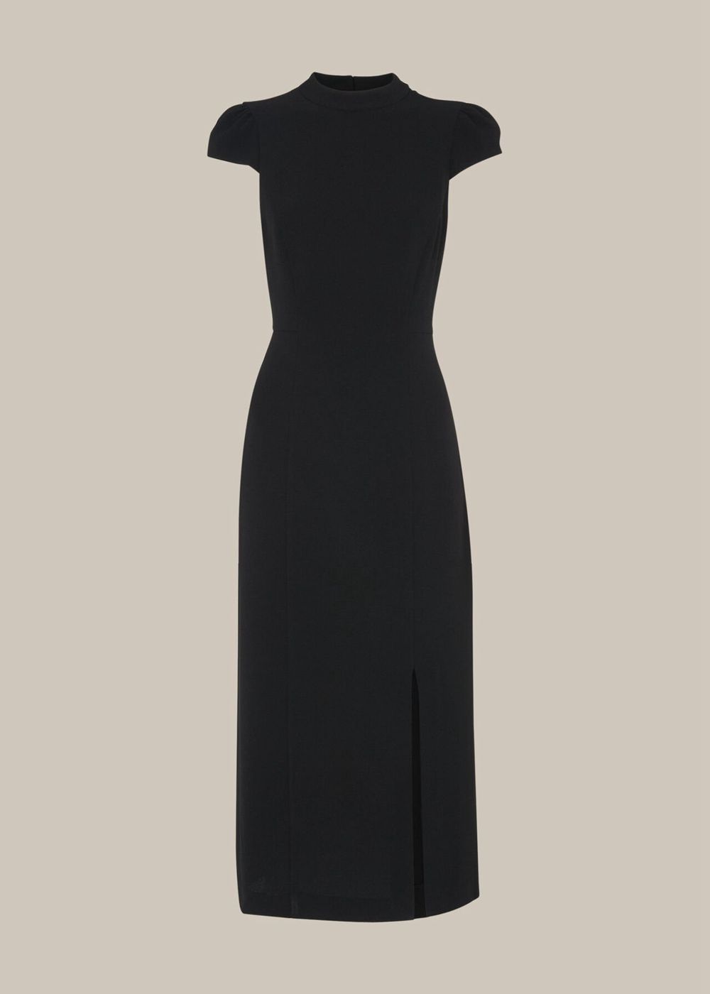 Whistles High Neck Textured Dress Black | US-57931ENYT