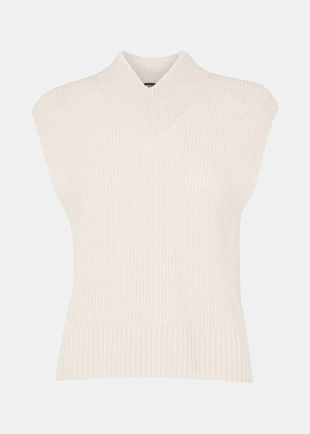 Whistles High V Neck Wool Mix Knitwear White | US-70258YAKH