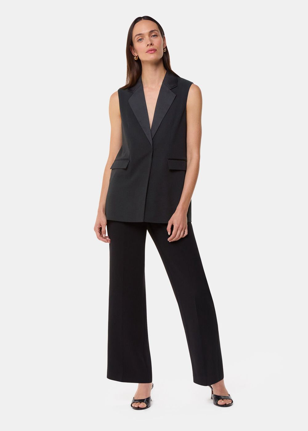 Whistles Hilda Tuxe Tailored Vest Black | US-84130NLRQ