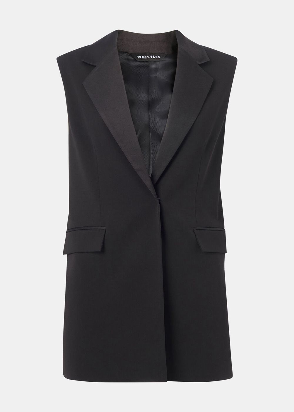 Whistles Hilda Tuxe Tailored Vest Black | US-84130NLRQ