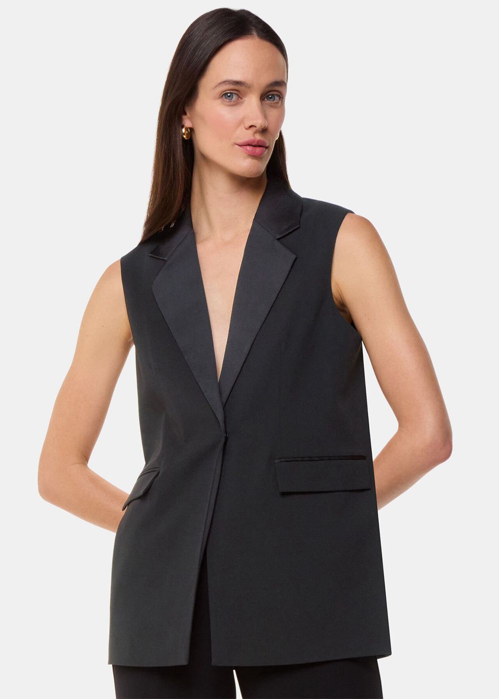 Whistles Hilda Tuxe Tailored Vest Black | US-84130NLRQ