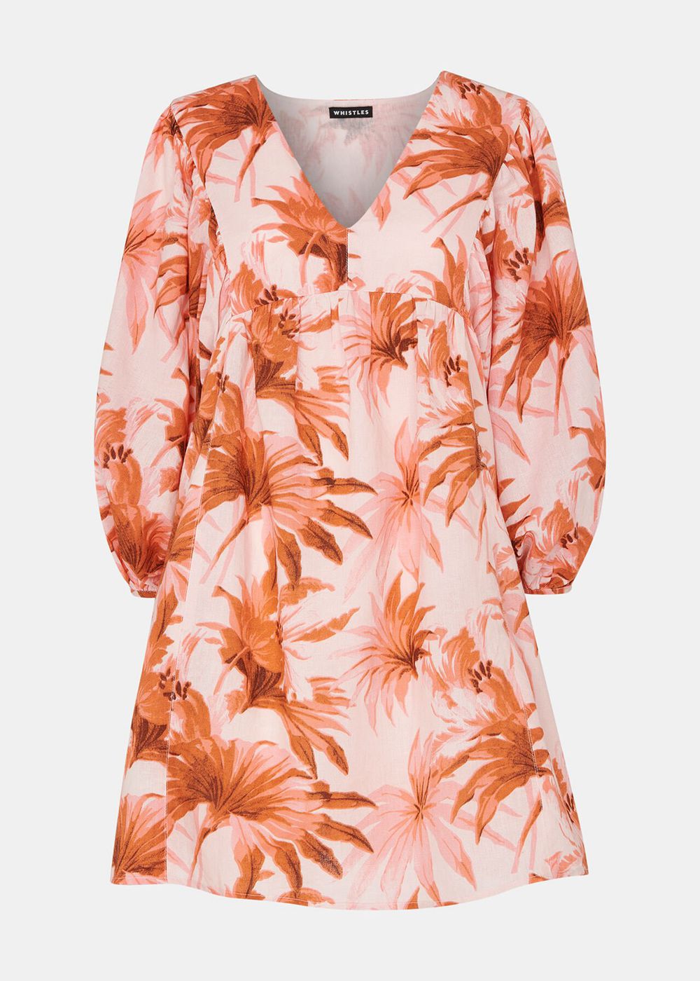 Whistles Honolulu Linen Blend Dress Pink / Multicolor | US-01495AEFM