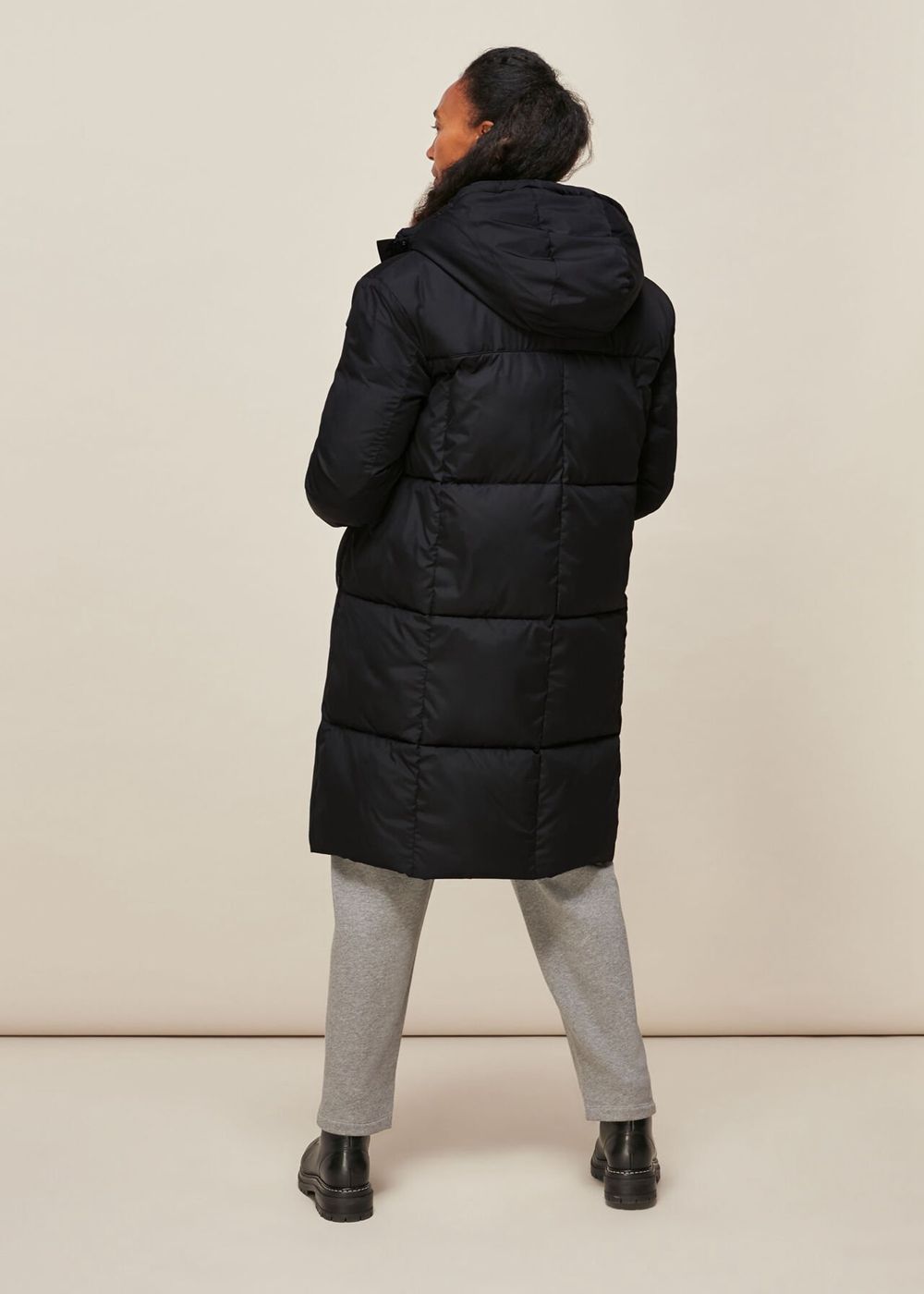 Whistles Hooded Puffer Jacket Black | US-59130FOCL