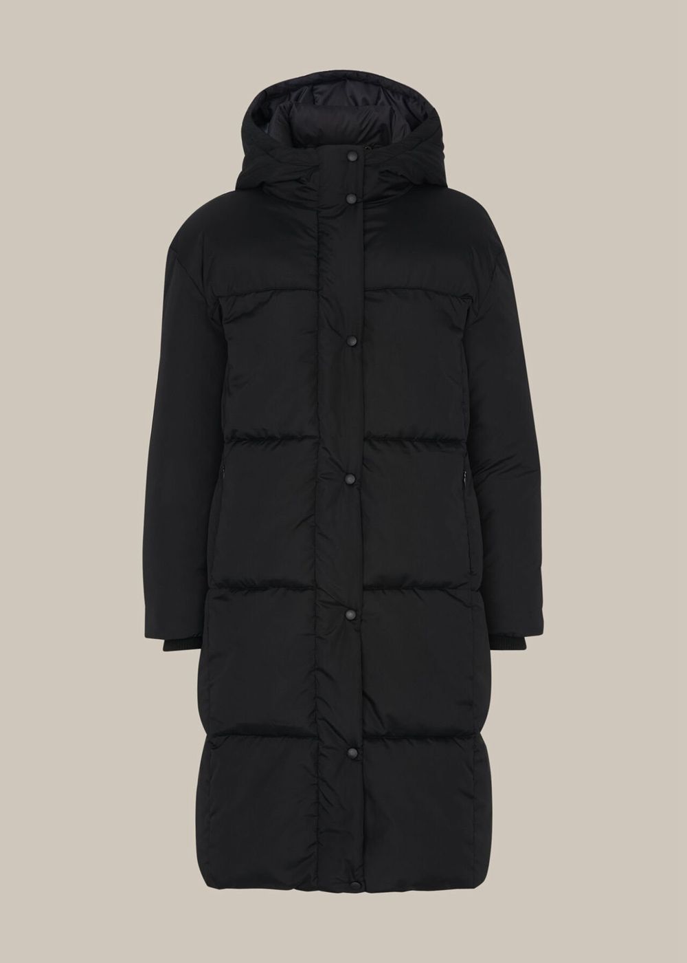 Whistles Hooded Puffer Jacket Black | US-59130FOCL