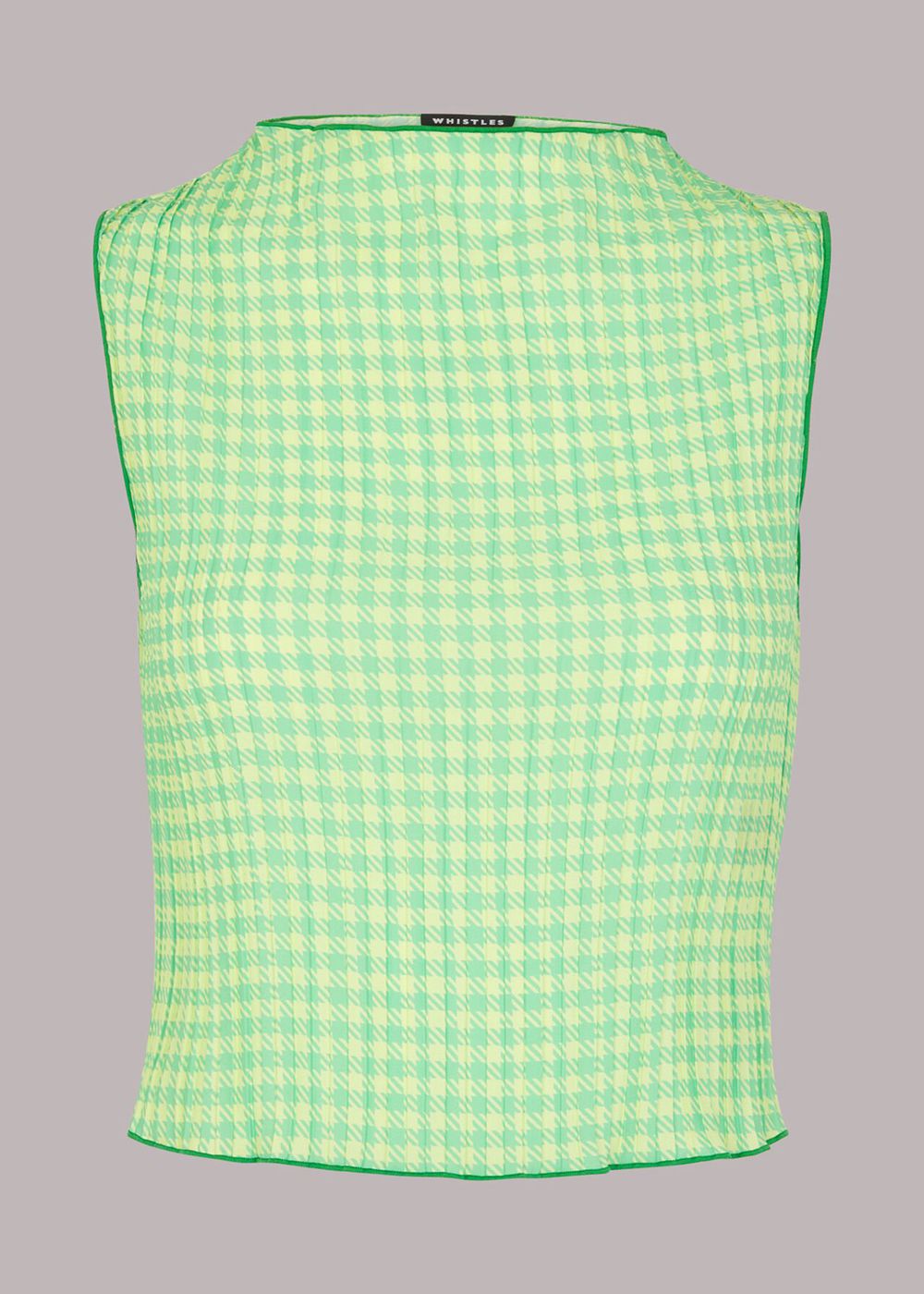 Whistles Houndstooth Gingham Plisse Top Green / Multicolor | US-95281UYJB