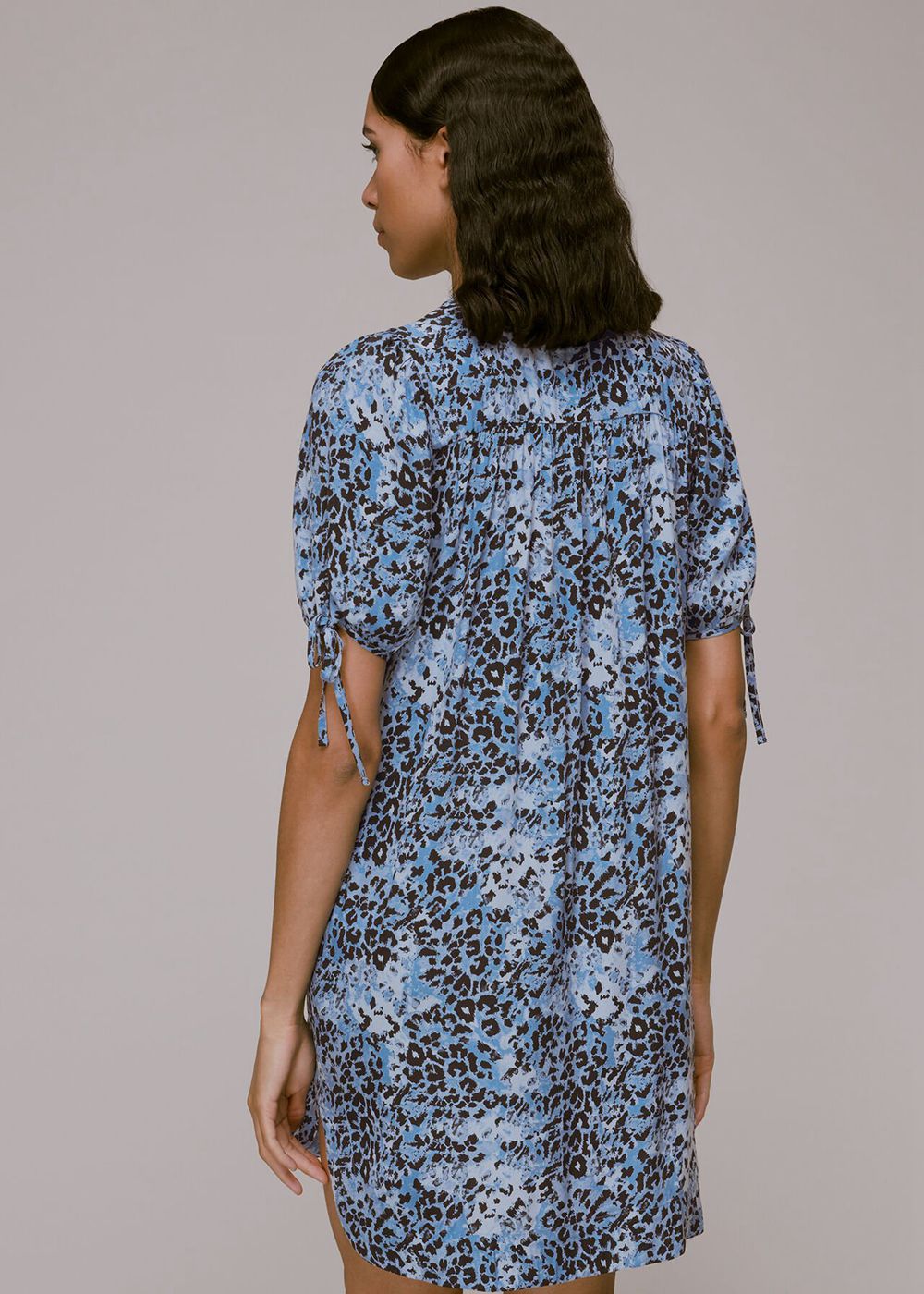 Whistles Hyena Spot Button Up Dress Blue / Multicolor | US-57894KNWV