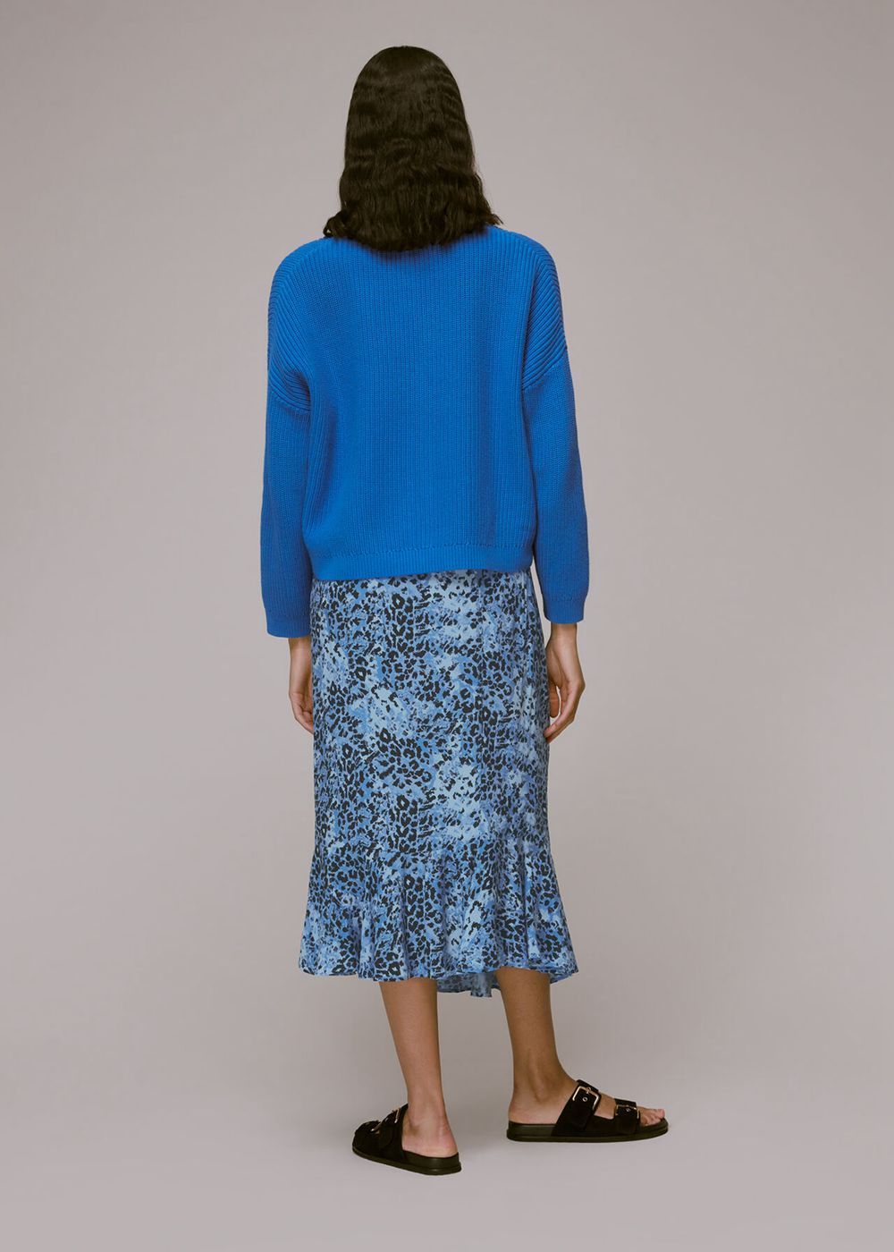 Whistles Hyena Spot Wrap Skirts Blue / Multicolor | US-69743BCJK