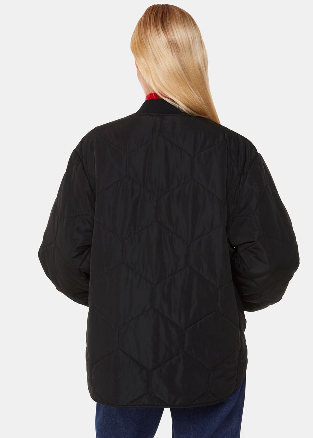 Whistles Ida Short Quilted Coat Black | US-80327HRTO