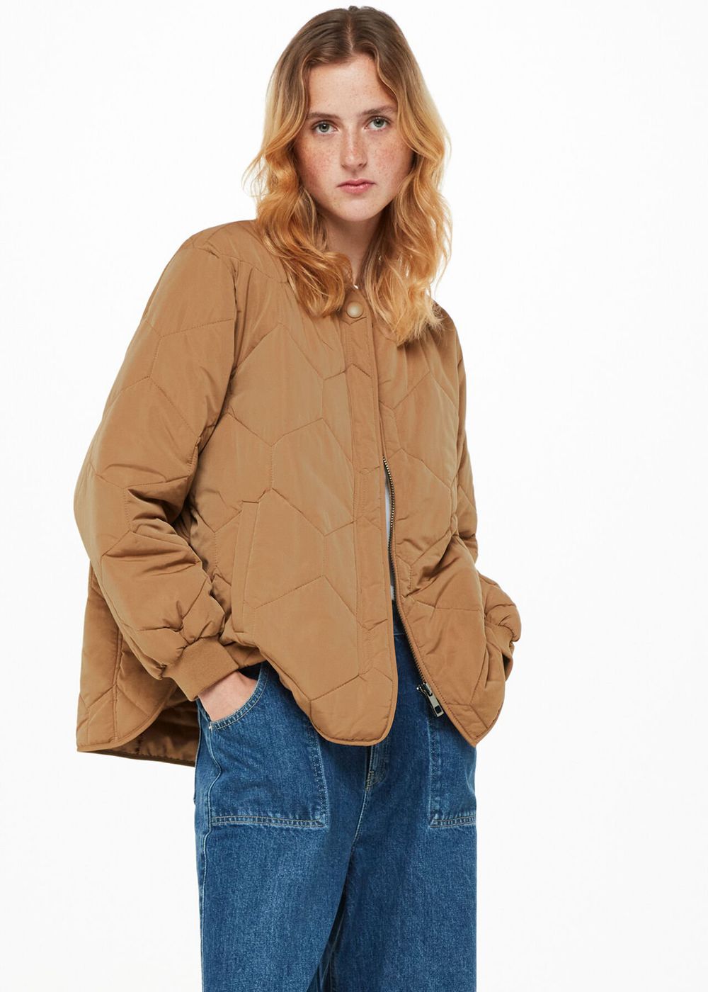 Whistles Ida Short Quilted Coat Brown | US-71546VQHP