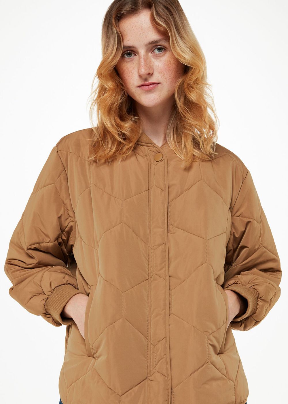 Whistles Ida Short Quilted Coat Brown | US-71546VQHP