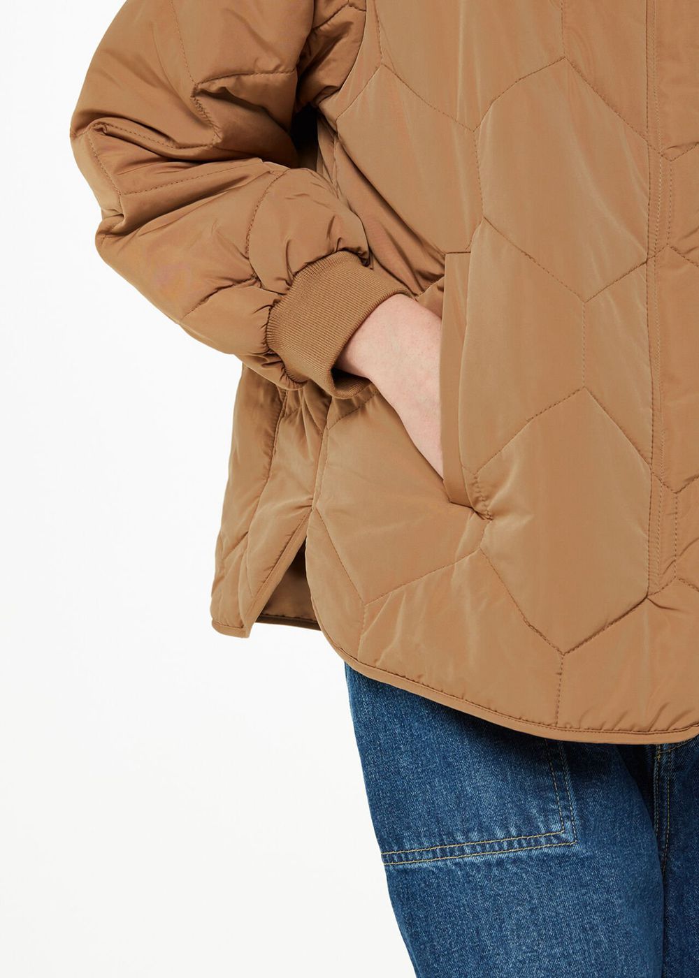 Whistles Ida Short Quilted Coat Brown | US-71546VQHP