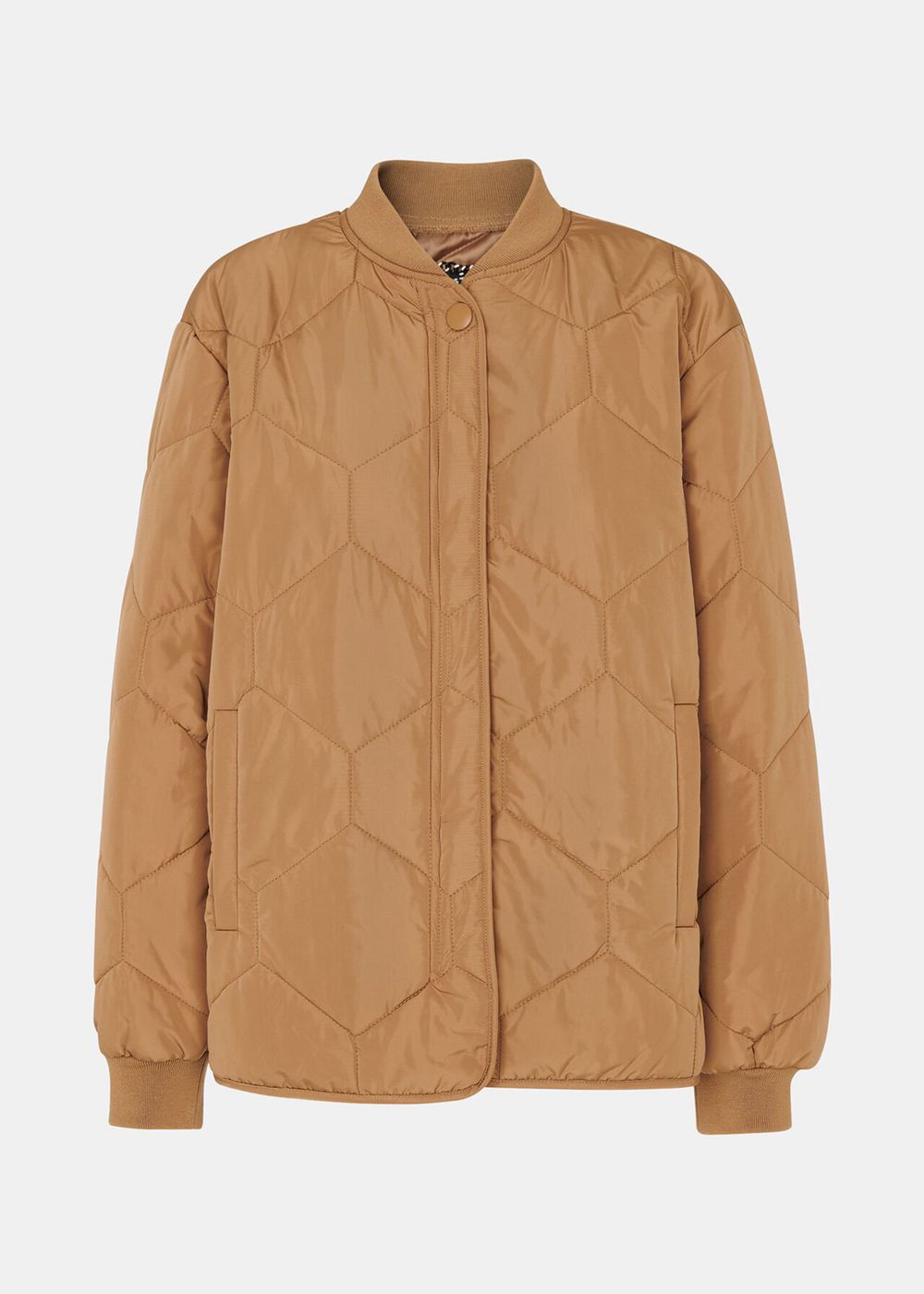 Whistles Ida Short Quilted Coat Brown | US-71546VQHP