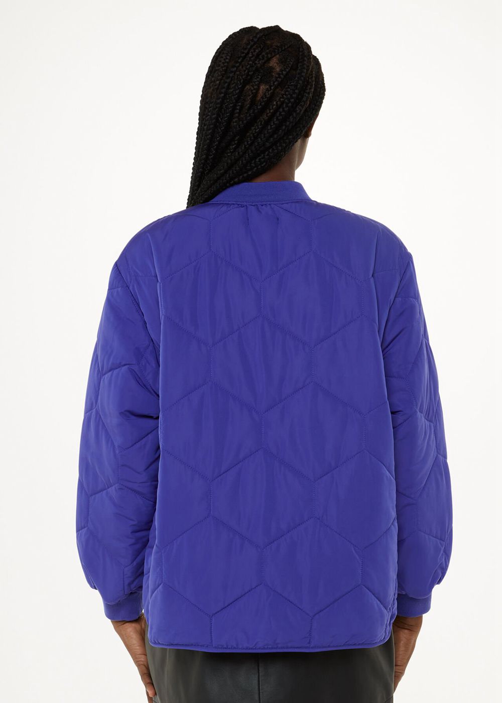 Whistles Ida Short Quilted Coat Deep Blue | US-15860PDXW