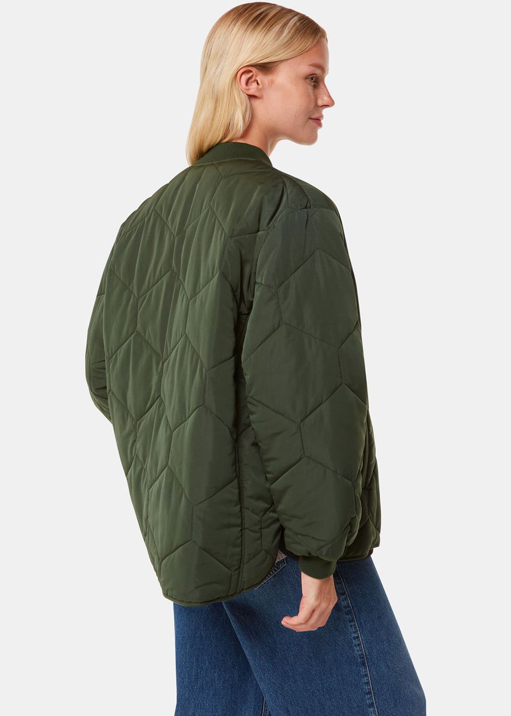 Whistles Ida Short Quilted Coat Khaki | US-86901TRED