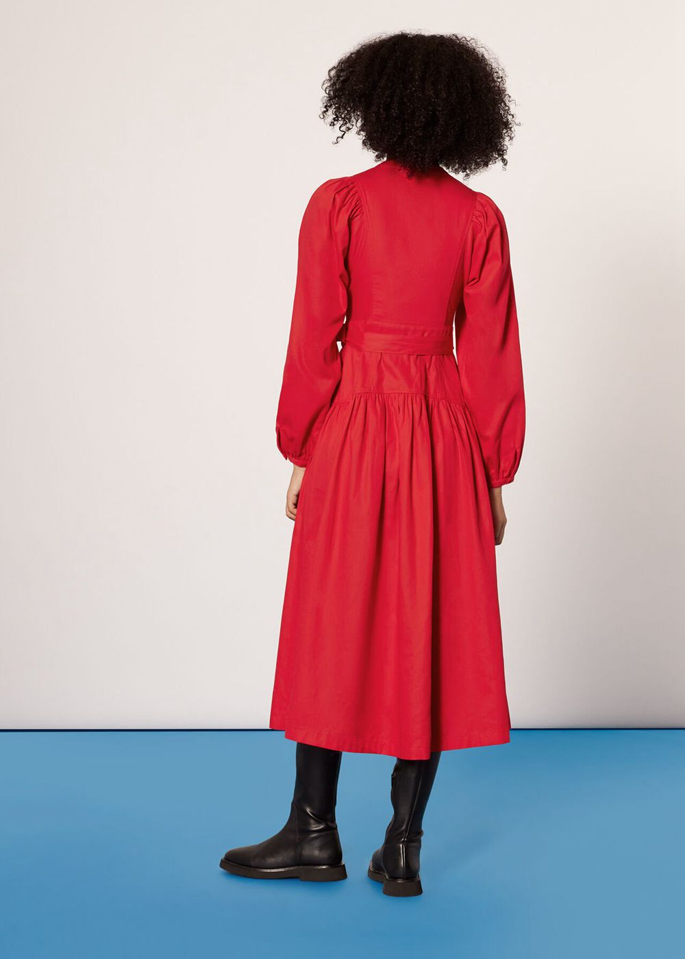 Whistles Ilya Full Sleeve Dress Red | US-58237CYIR