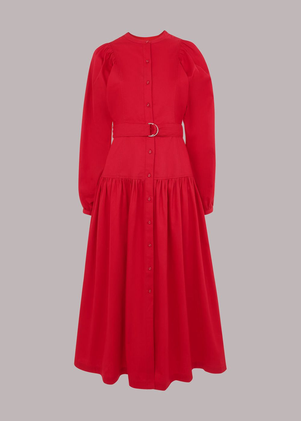 Whistles Ilya Full Sleeve Dress Red | US-58237CYIR