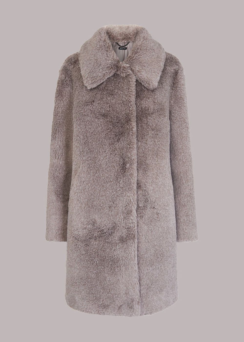 Whistles Imogen Faux Fur Coat Grey / Multicolor | US-25086EFLY