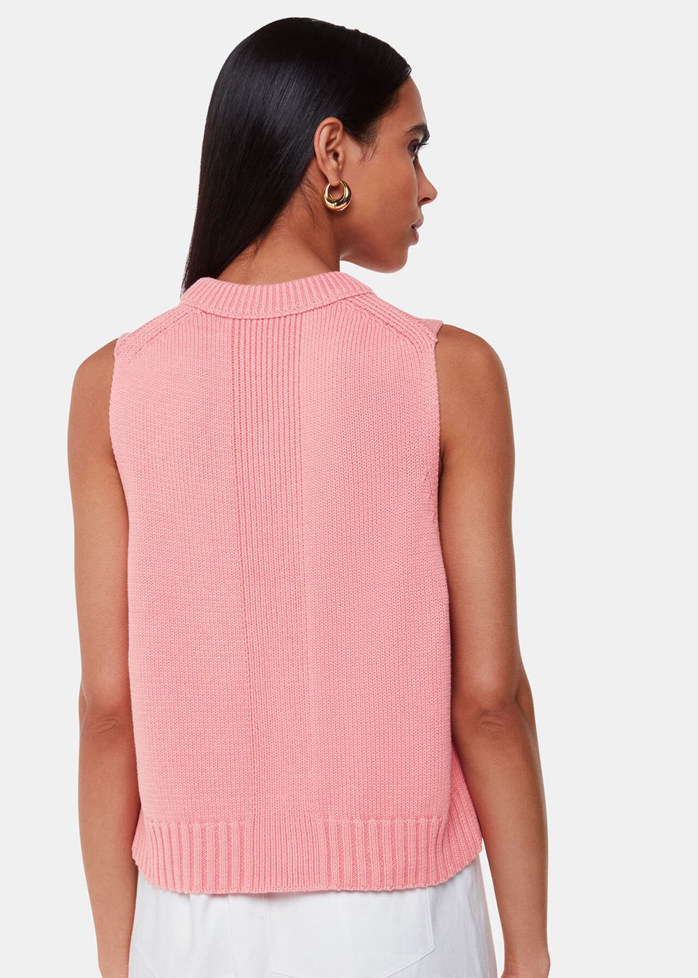 Whistles Indie Rib Detail Knitwear Pink | US-27684ZUFN