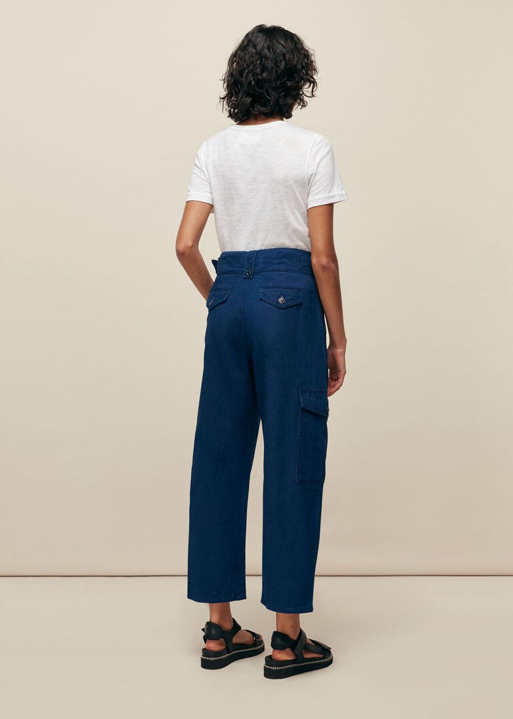 Whistles Indigo Cargo Pants Navy | US-97130VMXS