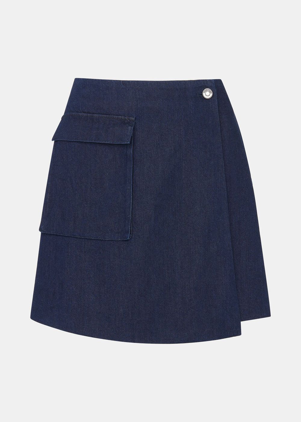 Whistles Indigo Denim Wrap Mini Skirts Navy | US-74836XLRO