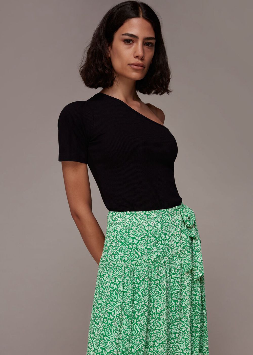 Whistles Indo Floral Wrap Skirts Green / Multicolor | US-45610CPDQ