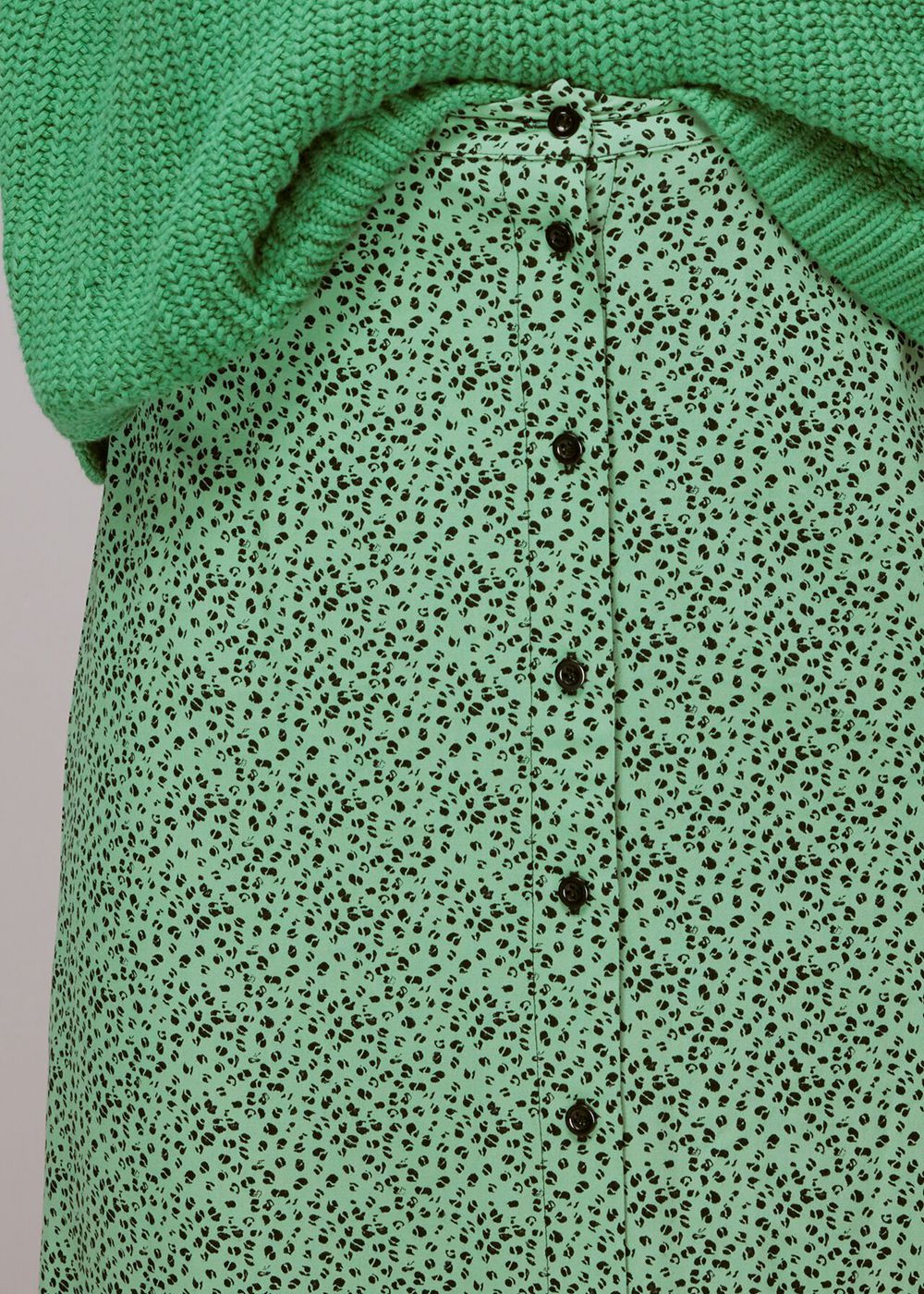 Whistles Ink Leopard Button Front Skirts Green / Multicolor | US-92385ZCDG