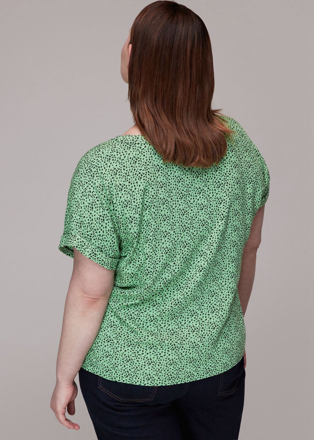 Whistles Ink Leopard Button Front Top Green / Multicolor | US-28603PLRT