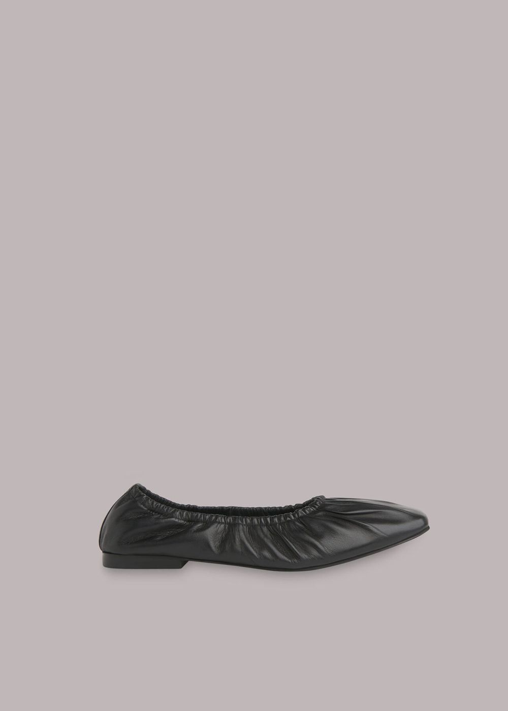 Whistles Ione Soft Ruched Flat Shoes Black | US-17290SDKZ