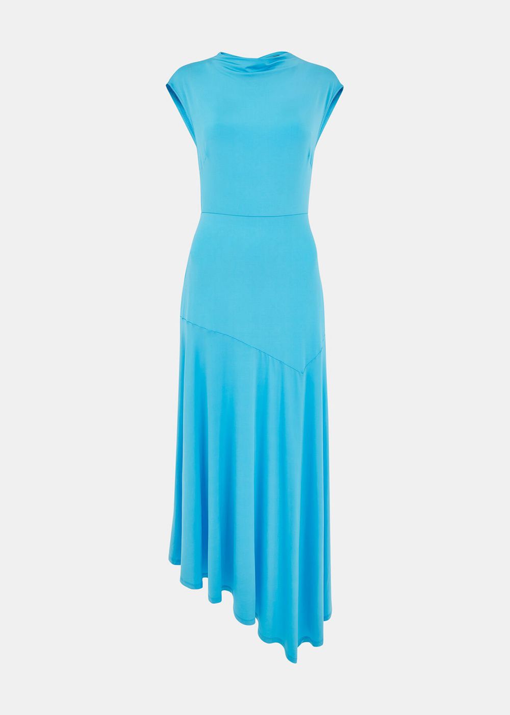 Whistles Iris Asymmetric Jersey Dress Turquoise | US-35960ALCK