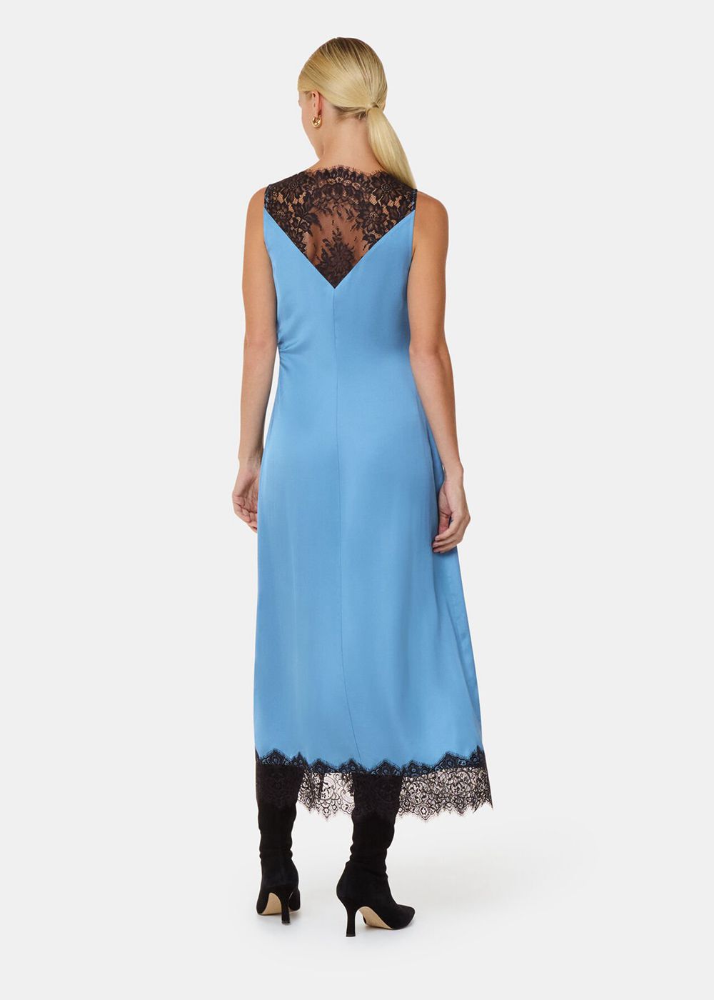 Whistles Iris Lace Detail Wrap Dress Blue / Multicolor | US-75326ECAB