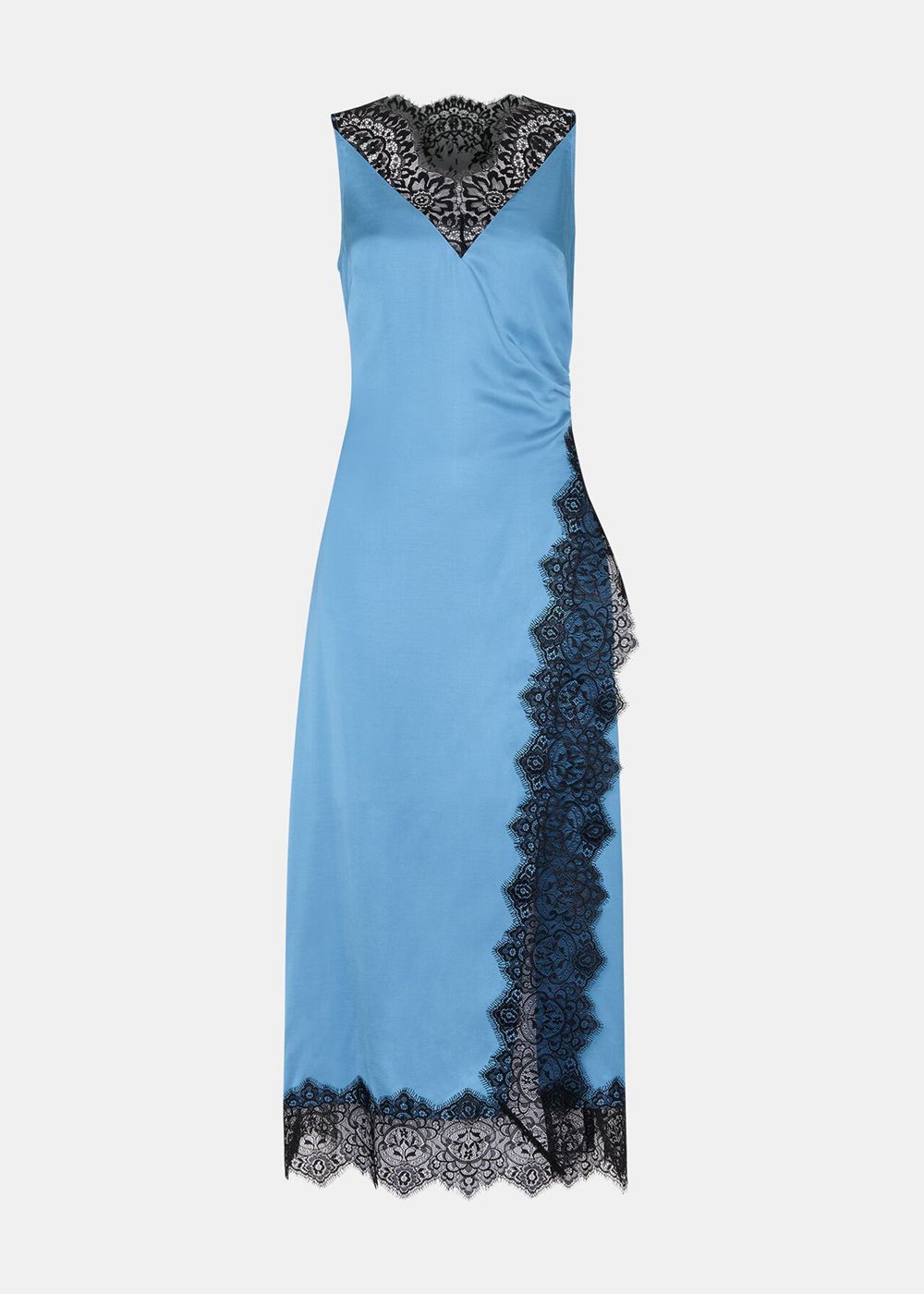 Whistles Iris Lace Detail Wrap Dress Blue / Multicolor | US-75326ECAB