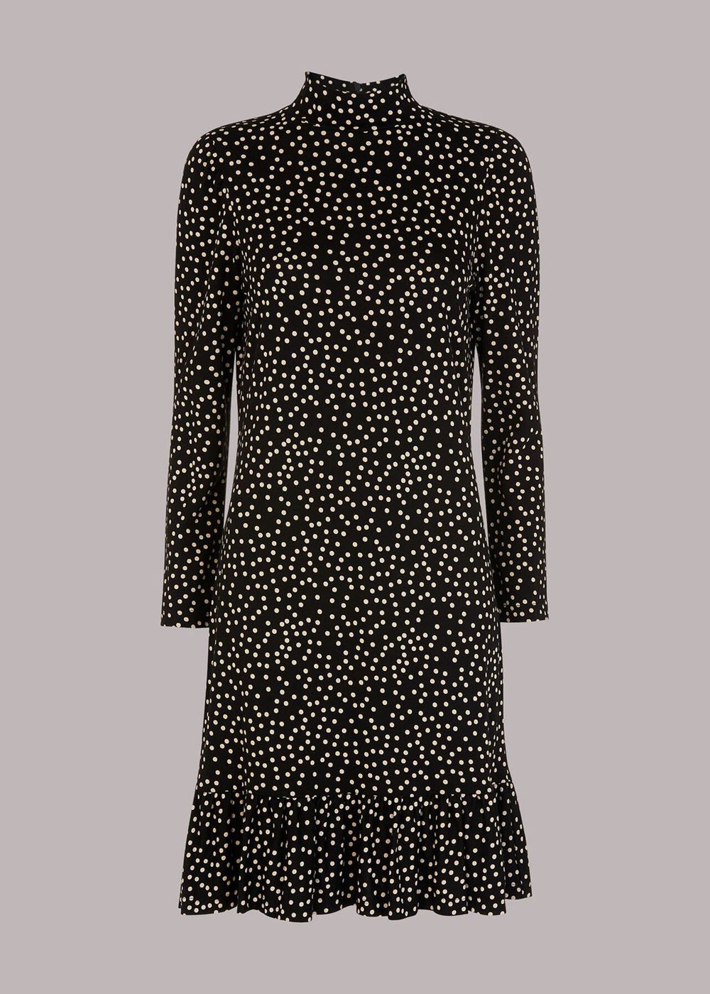 Whistles Irregular Spot Jersey Dress Black / Multicolor | US-52680ORWP