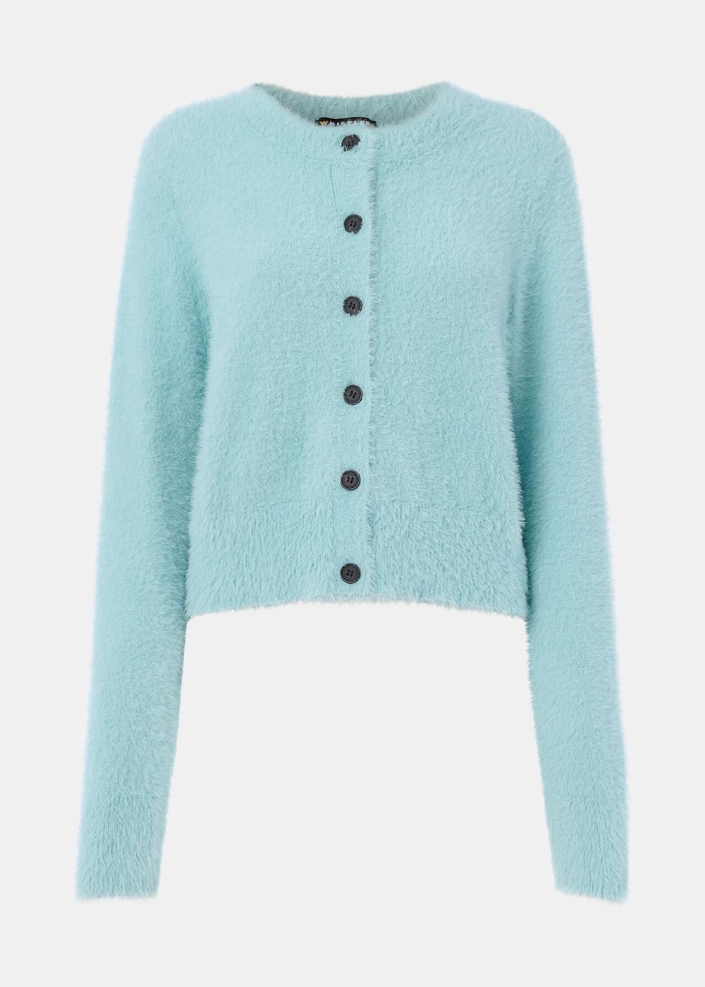 Whistles Isla Cropped Fluffy Cardigan Blue | US-94328ZMPU