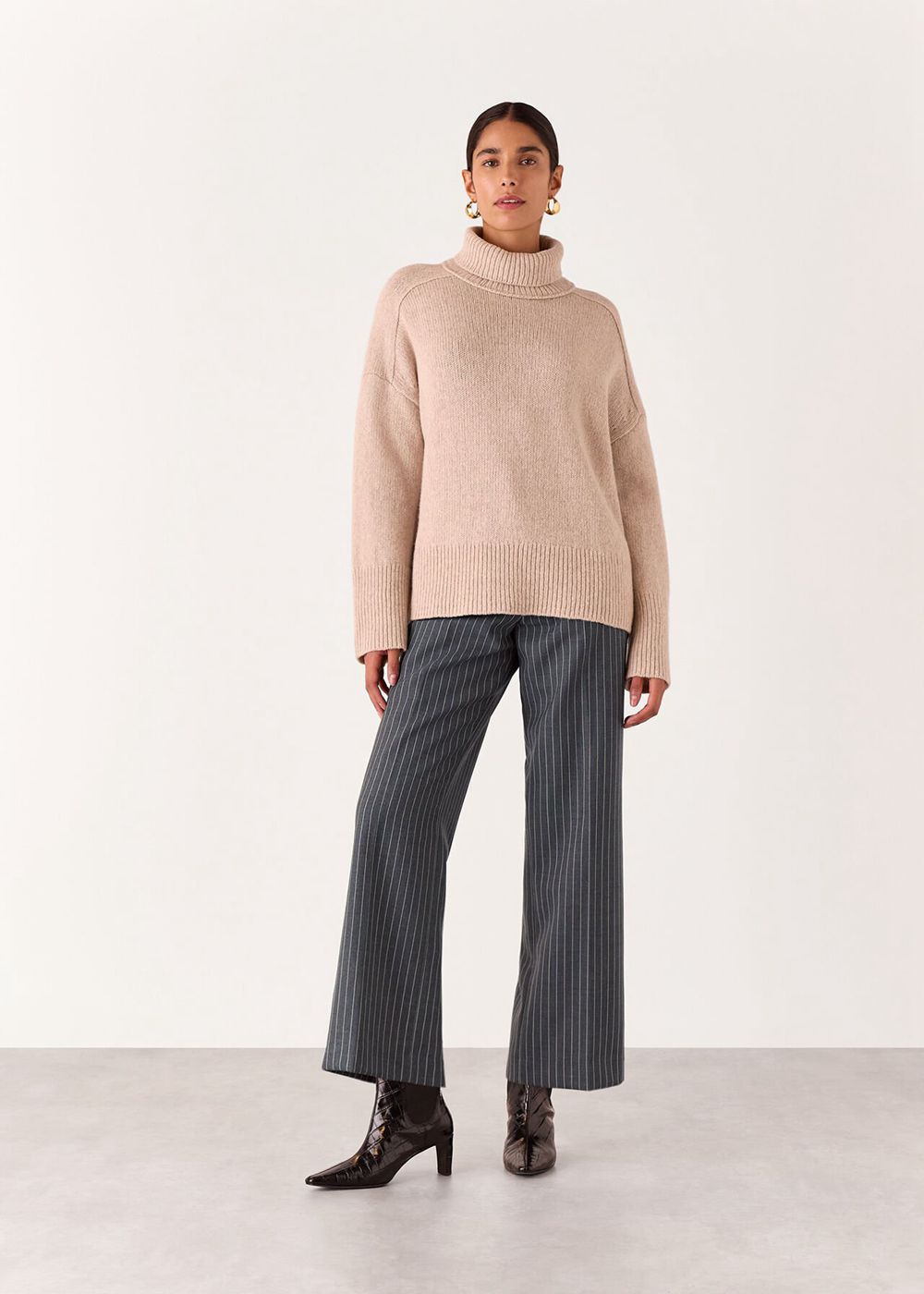 Whistles Isla Pinstripe Wool Pants Grey / Multicolor | US-39261VQLY