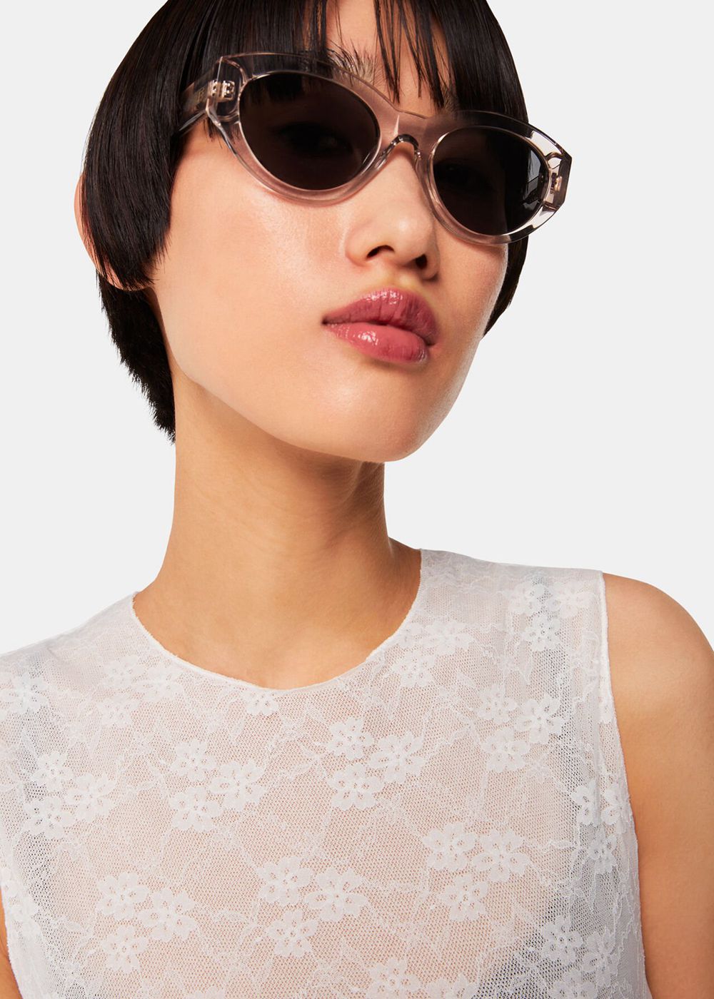 Whistles Isle Of Eden Felina Sunglasses Clear | US-18406URXA