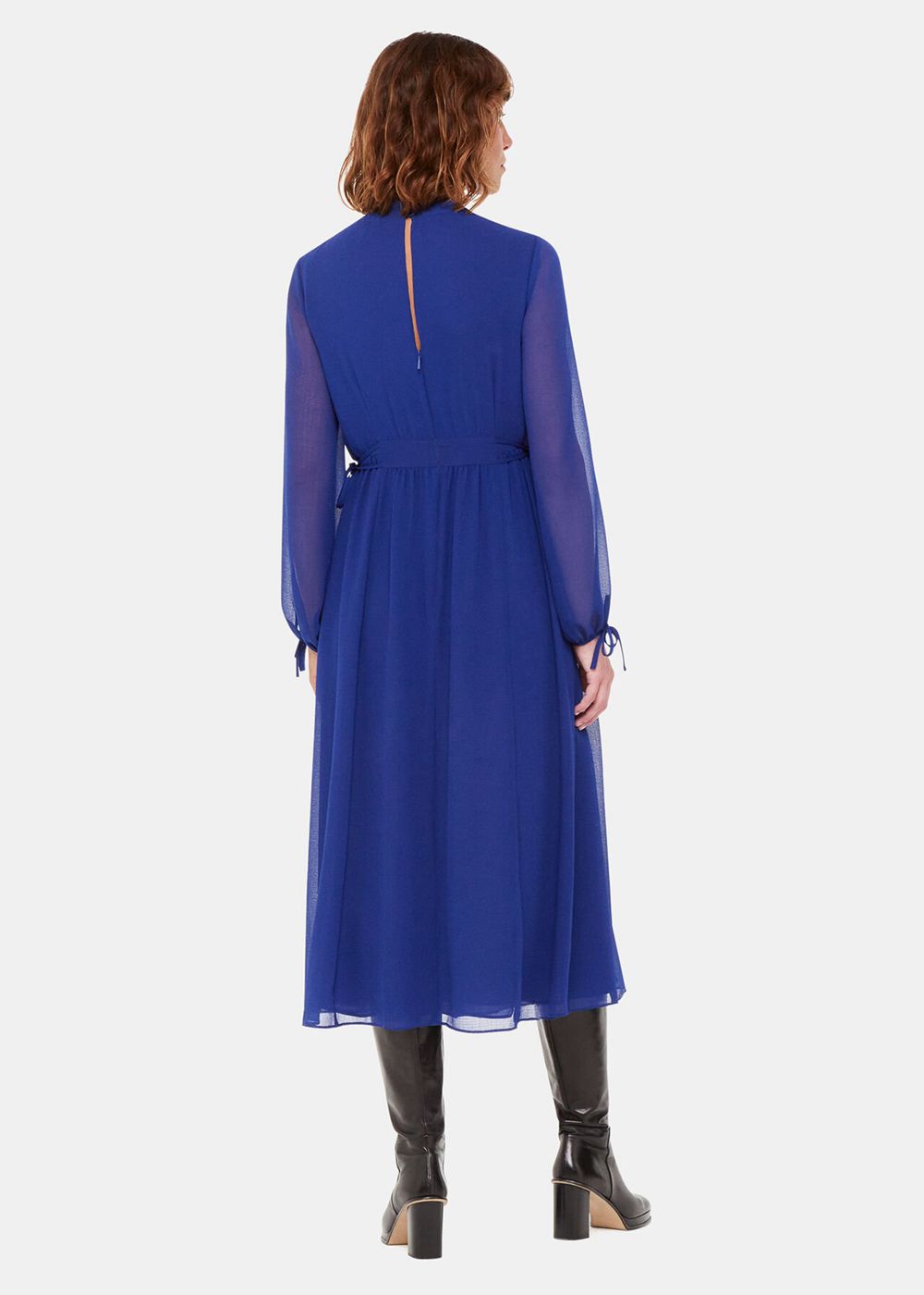 Whistles Ivy Midi Dress Blue | US-98364UZVK