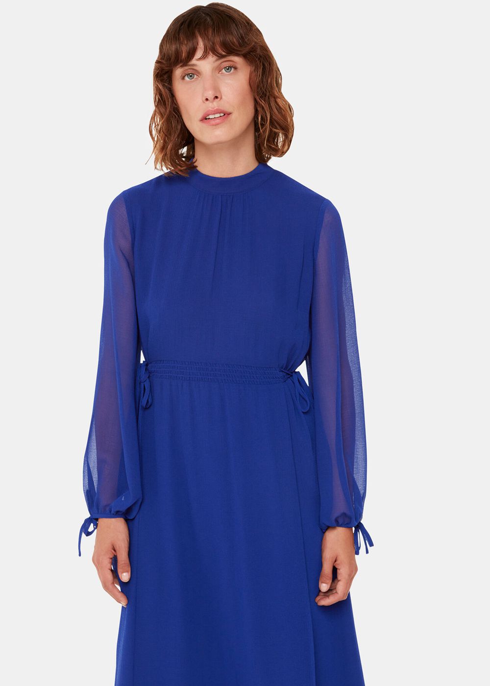 Whistles Ivy Midi Dress Blue | US-98364UZVK