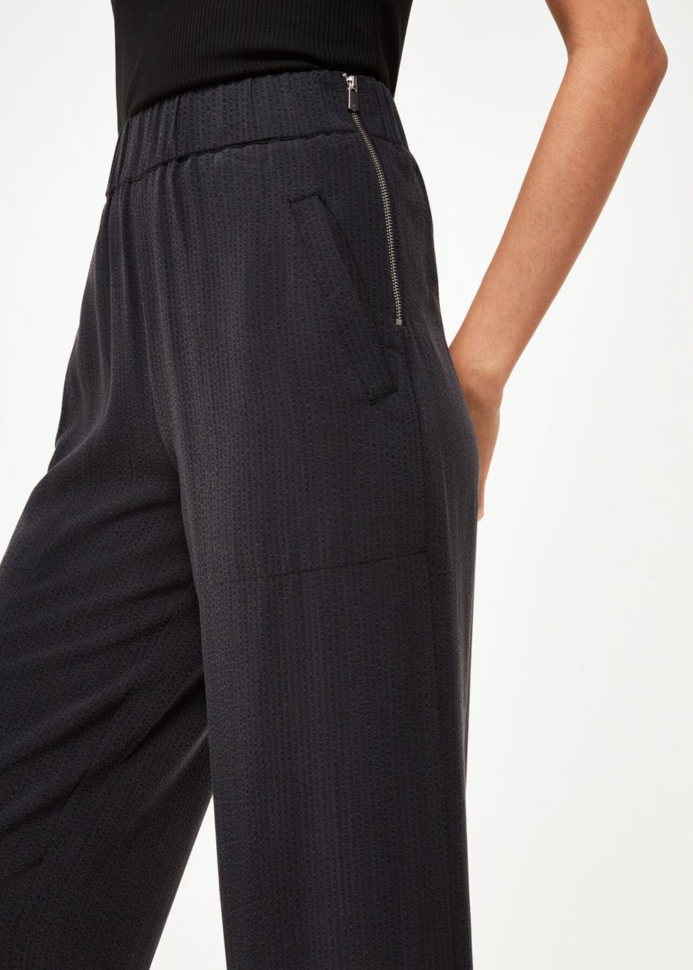 Whistles Jade Side Zip Pants Black | US-90786GWFD