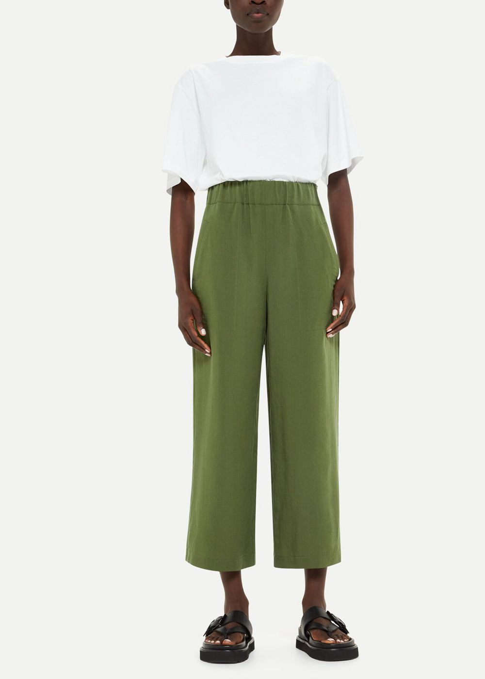 Whistles Jade Side Zip Pants Khaki | US-81964LHZK