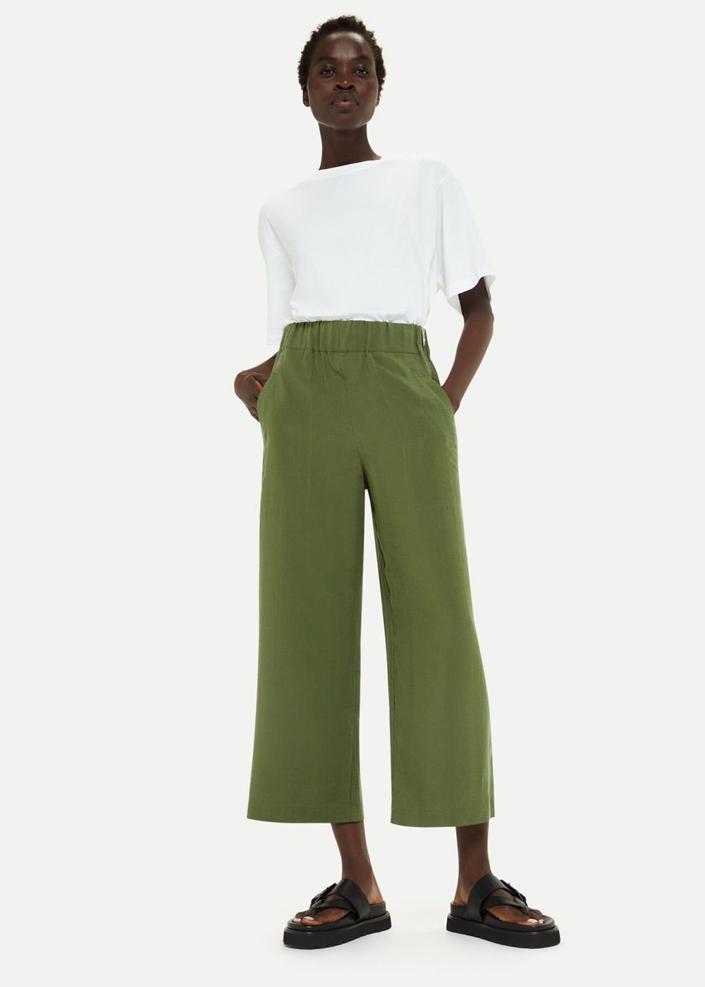 Whistles Jade Side Zip Pants Khaki | US-81964LHZK