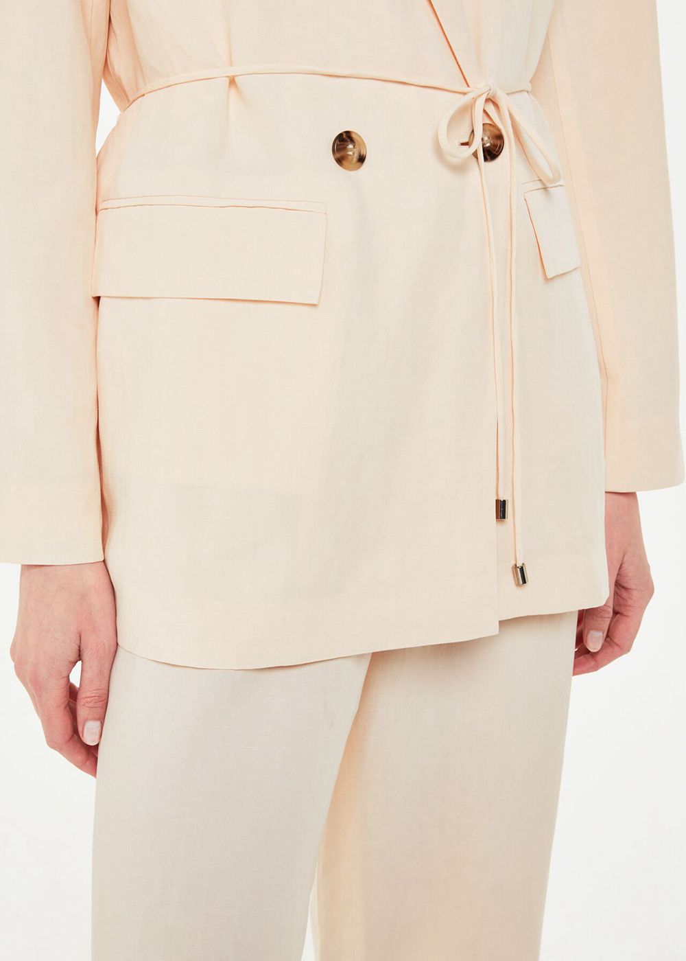 Whistles Jade Tie Front Blazer White / Multicolor | US-92843AQDI