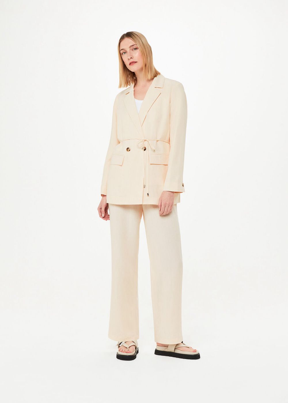 Whistles Jade Tie Front Blazer White / Multicolor | US-92843AQDI