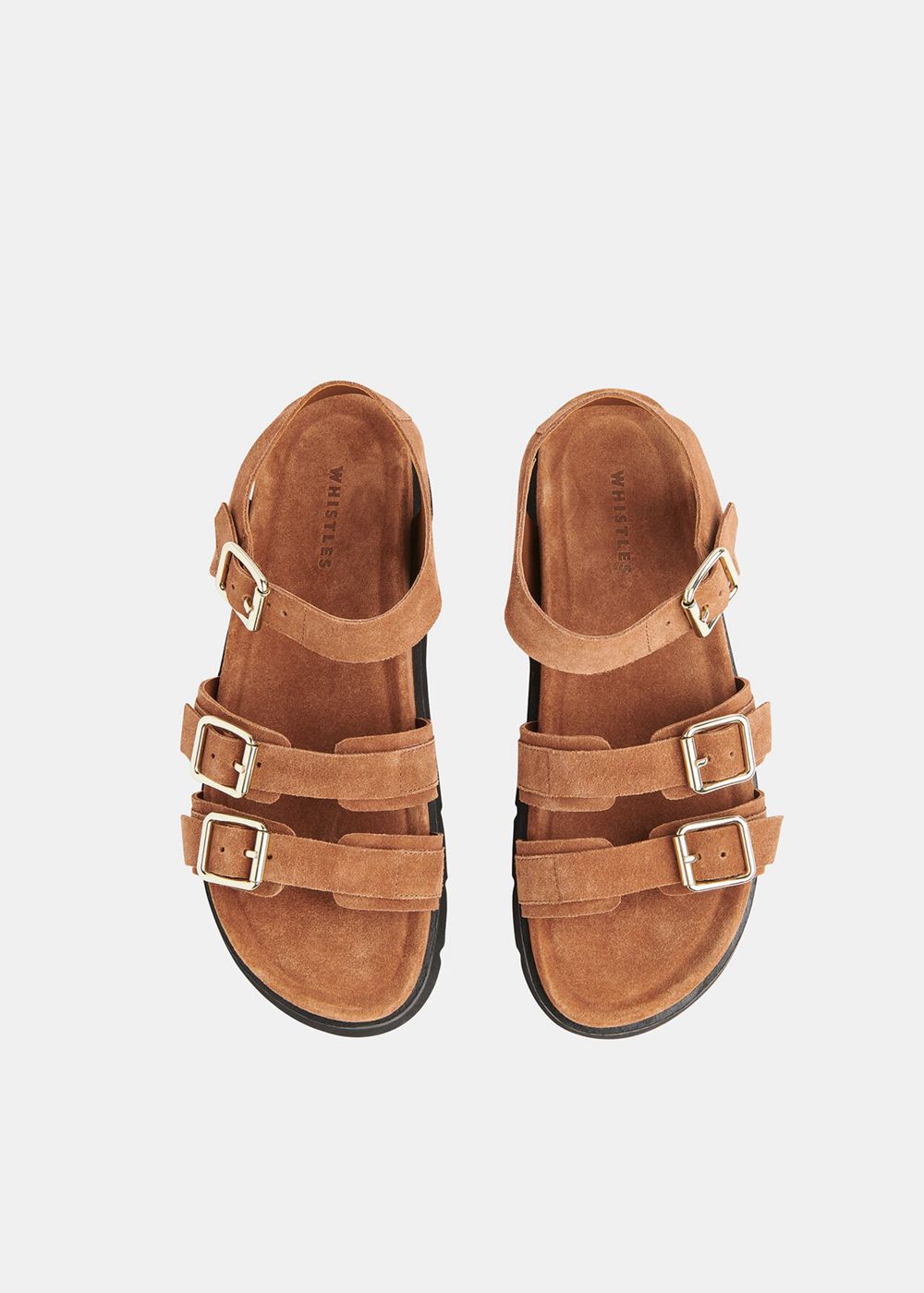 Whistles Jemma Triple Buckle Sandals Brown | US-07452MYJF