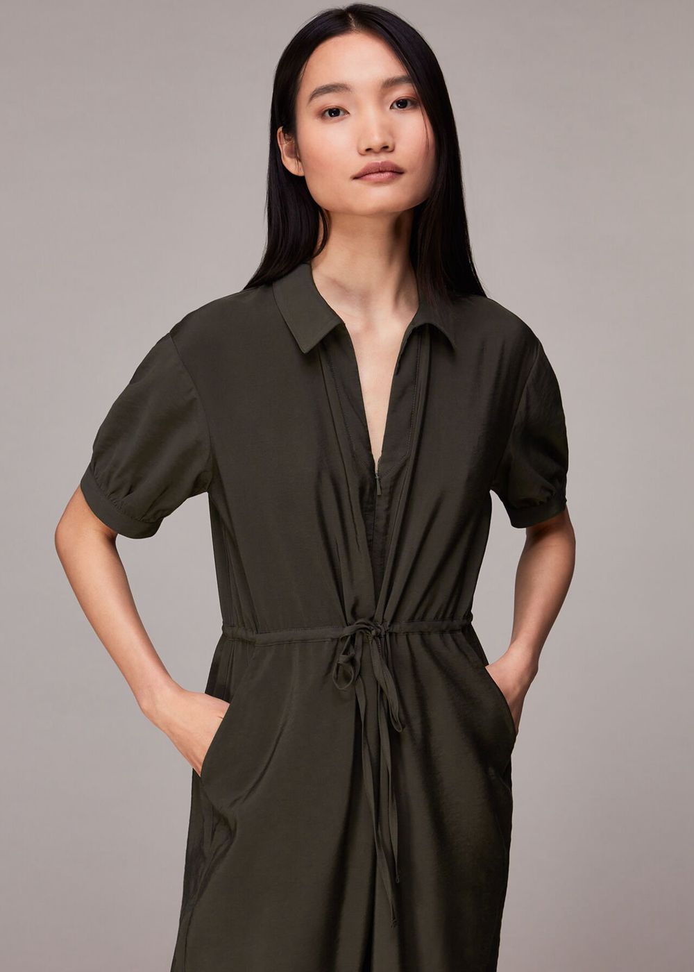 Whistles Jenny Jumpsuit Khaki | US-15094KHEX