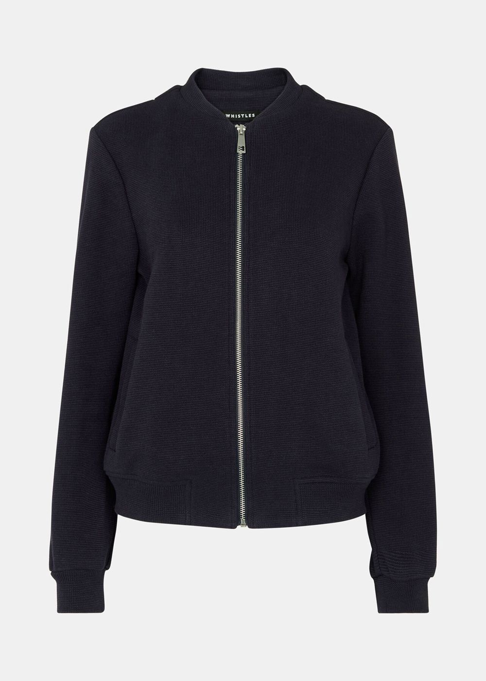 Whistles Jersey Bomber Jacket Navy | US-10697HFGZ