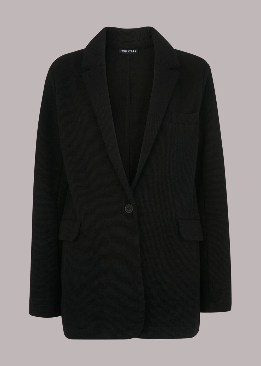 Whistles Jersey Boyfriend Blazer Black | US-28705BSAO