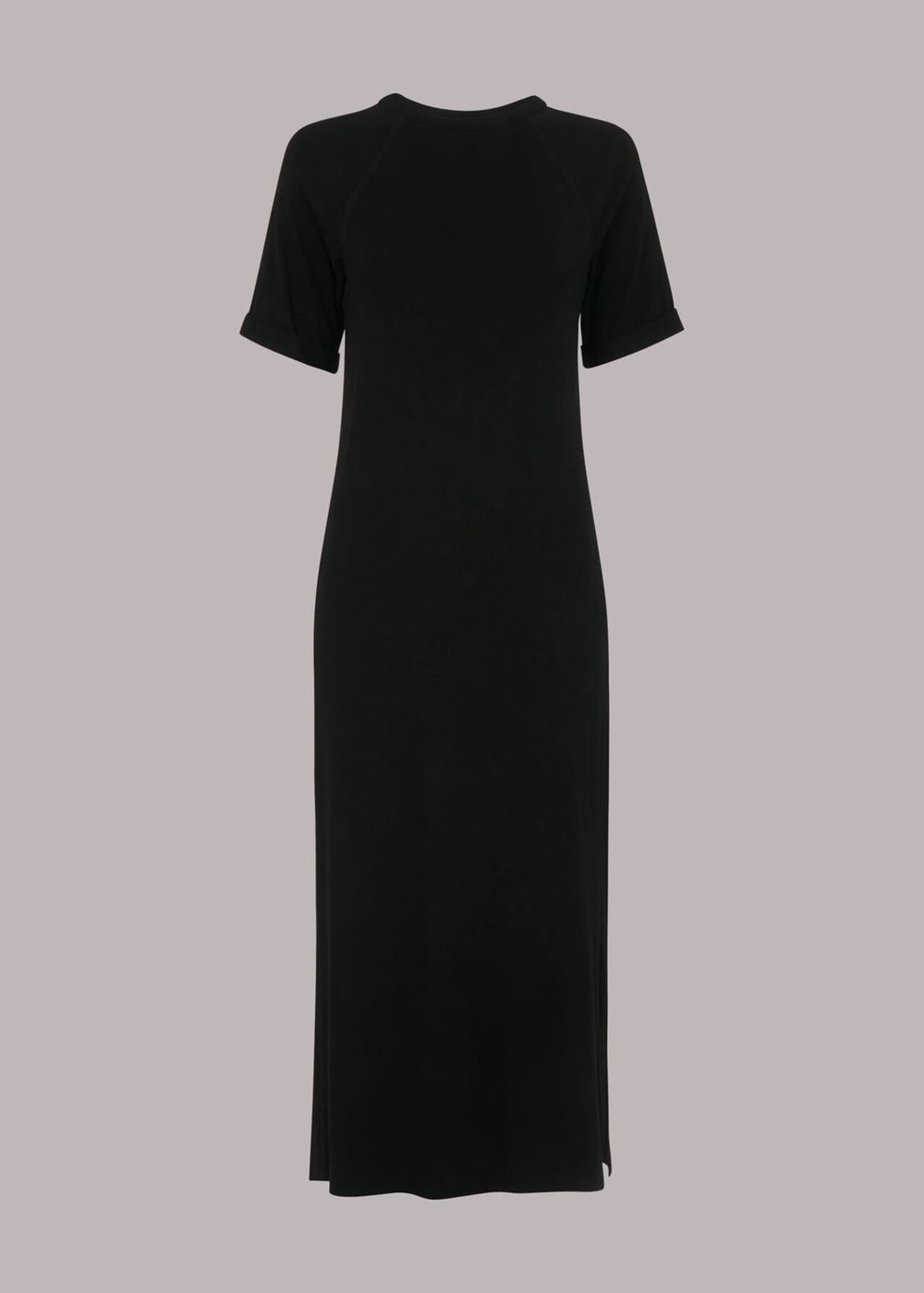 Whistles Jersey Longline Dress Black | US-38970YEIC