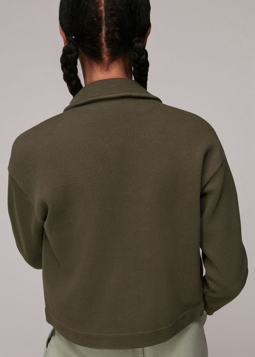 Whistles Jersey Utility Jacket Khaki | US-20756TBQV