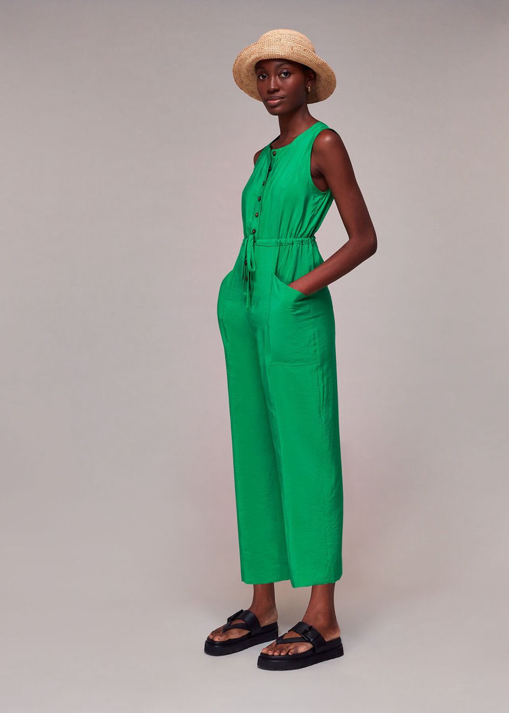 Whistles Jess Jumpsuit Green | US-26487JMUV